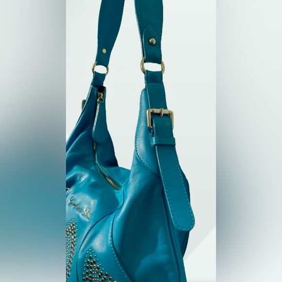 Gianfranco Sisti Butter Soft Italian Leather Large Hobo Bag Studded Accent - Picture 3 of 7